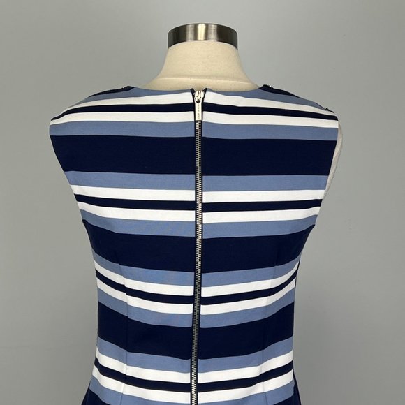 MICHAEL Michael Kors Womens Blue Stripe Sleeveless Sheath Dress Stretchy size 8 - Picture 6 of 12